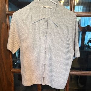 Abercrombie & Fitch Gray Ribbed Cardigan Sweater